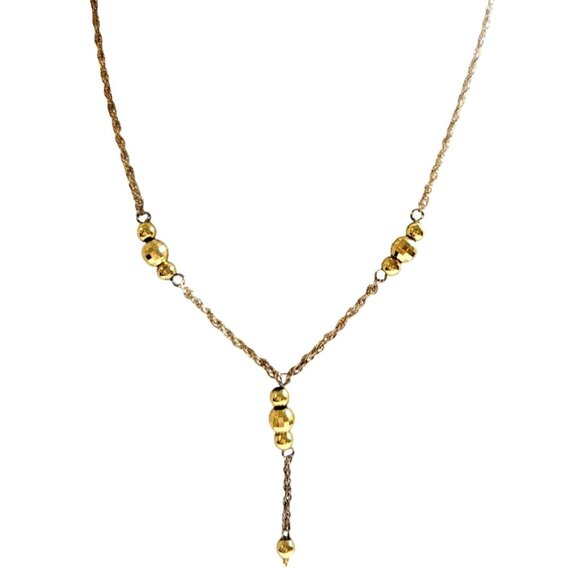Unbranded Jewelry - Tassel Rope Necklace 925 Fine Gold Filigree Over Sterling Milor Beaded